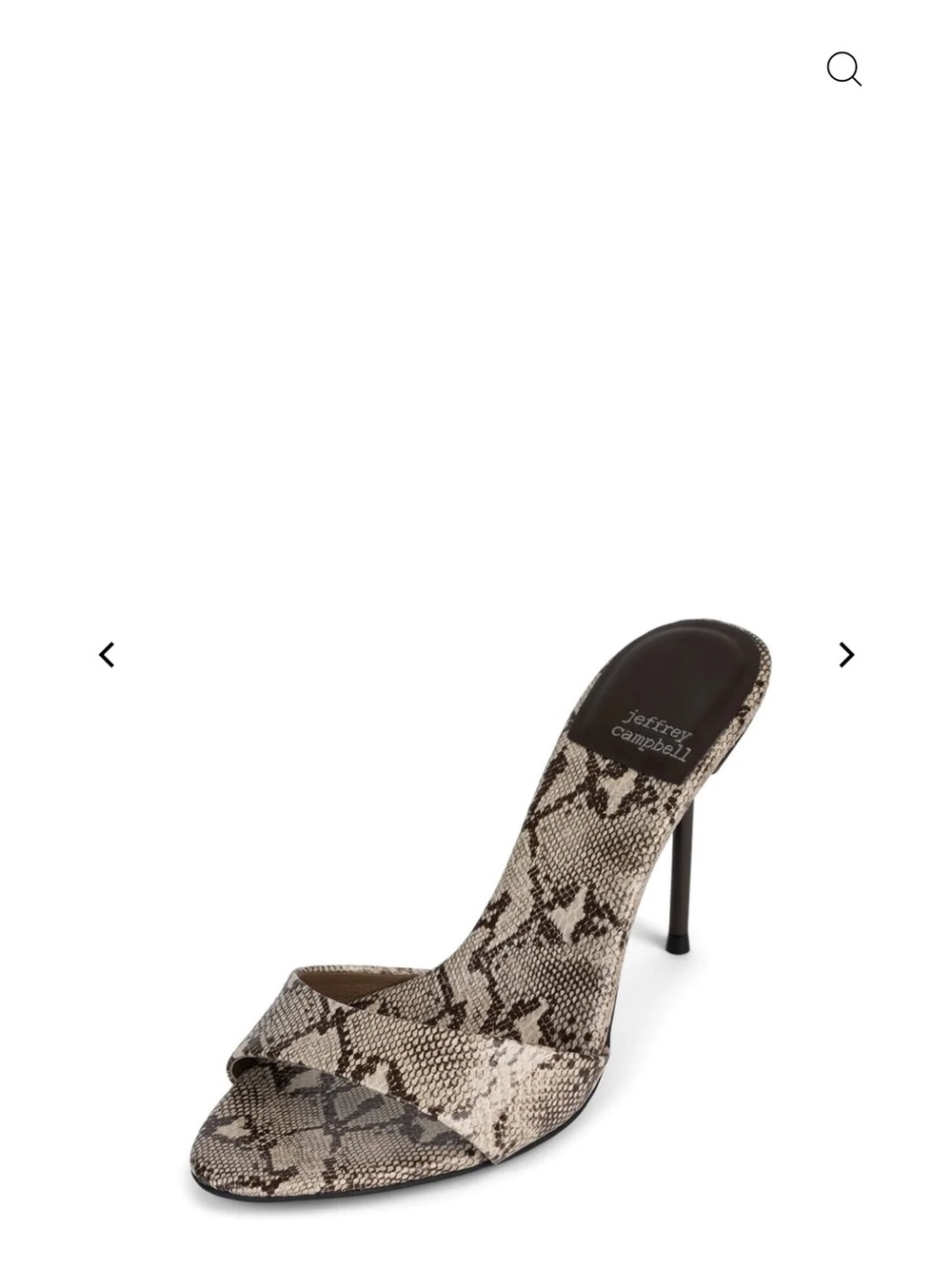 Jeffrey Campbell Beige Brown Snake-Print Stiletto Ce Soire/ Peer Spike Mule Heel